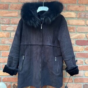 1 Madison Black Winter Jacket with Hood / Coat ~ Large